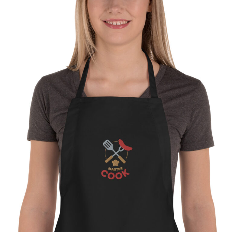 embroidered apron black zoomed in 64a700d77e3b9